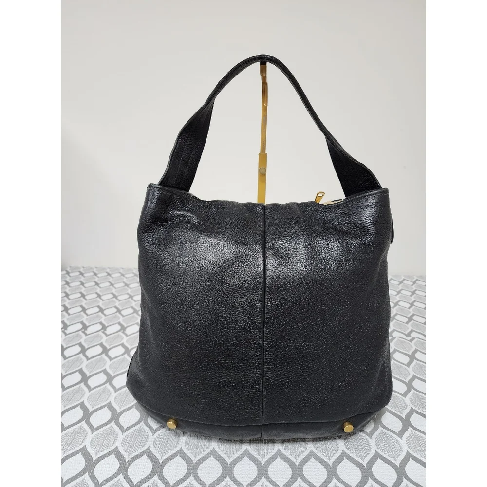 Yves Saint Laurent Vintage Capri Grain Leather Hobo Bag Black